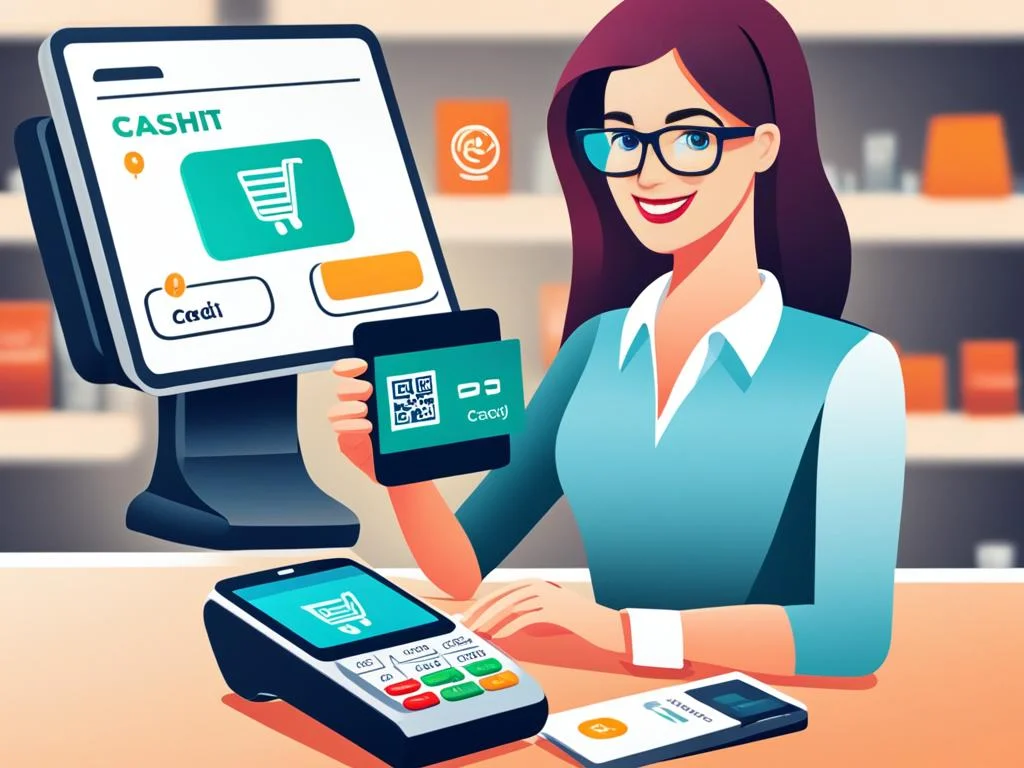 A person making an online payment with a smartphone at an online store