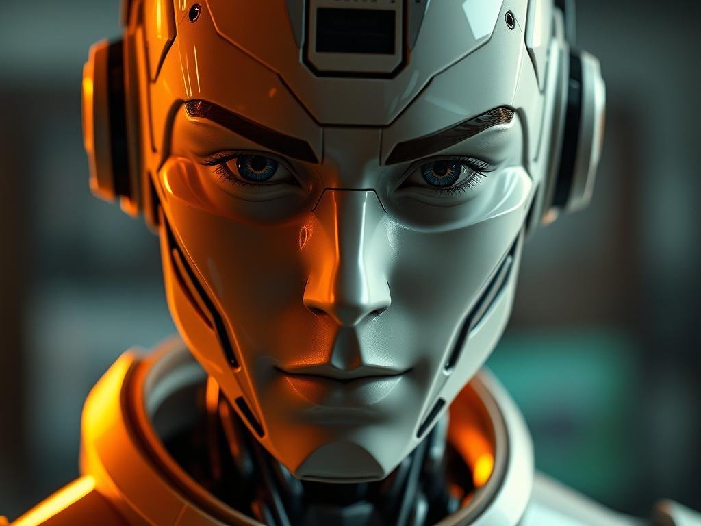 A highly detailed close-up portrait of Microsoft Copilot, an AI-powered coding assistant, rendered in a realistic, photorealistic style. Copilot is depicted as a futuristic, humanoid robotic figure with a sleek, metallic body and an intelligent, enigmatic expression. The lighting is dramatic, with warm tones highlighting the advanced technological features and intricate mechanical details of the AI assistant. The image is captured at an eye-level angle, creating a sense of intimacy and immediacy, inviting the viewer to engage with this cutting-edge AI technology. A highly detailed close-up portrait of Microsoft Copilot, an AI-powered coding assistant, rendered in a realistic, photorealistic style. Copilot is depicted as a futuristic, humanoid robotic figure with a sleek, metallic body and an intelligent, enigmatic expression. The lighting is dramatic, with warm tones highlighting the advanced technological features and intricate mechanical details of the AI assistant. The image is captured at an eye-level angle, creating a sense of intimacy and immediacy, inviting the viewer to engage with this cutting-edge AI technology.