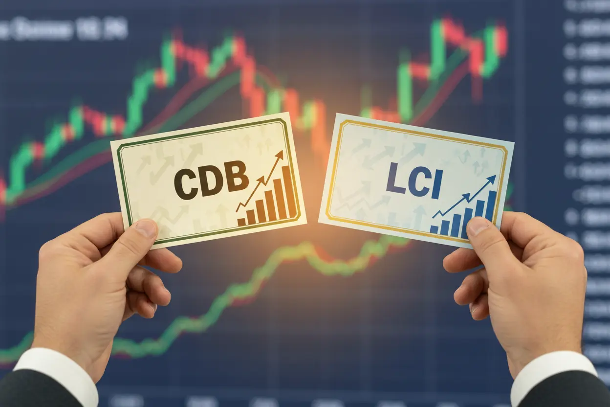 Pessoa escolhendo entre CDB e LCI, investimentos de renda fixa.