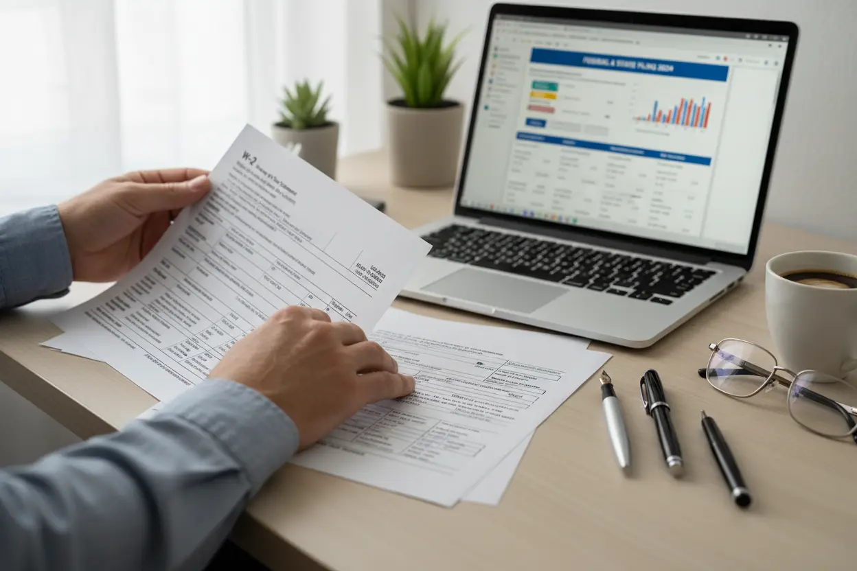 Pessoa organizando papéis para declarar investimentos