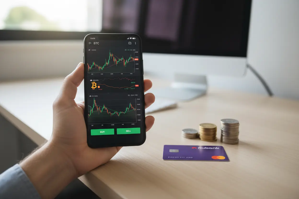 Aplicativo de investimento Bitcoin e Ethereum