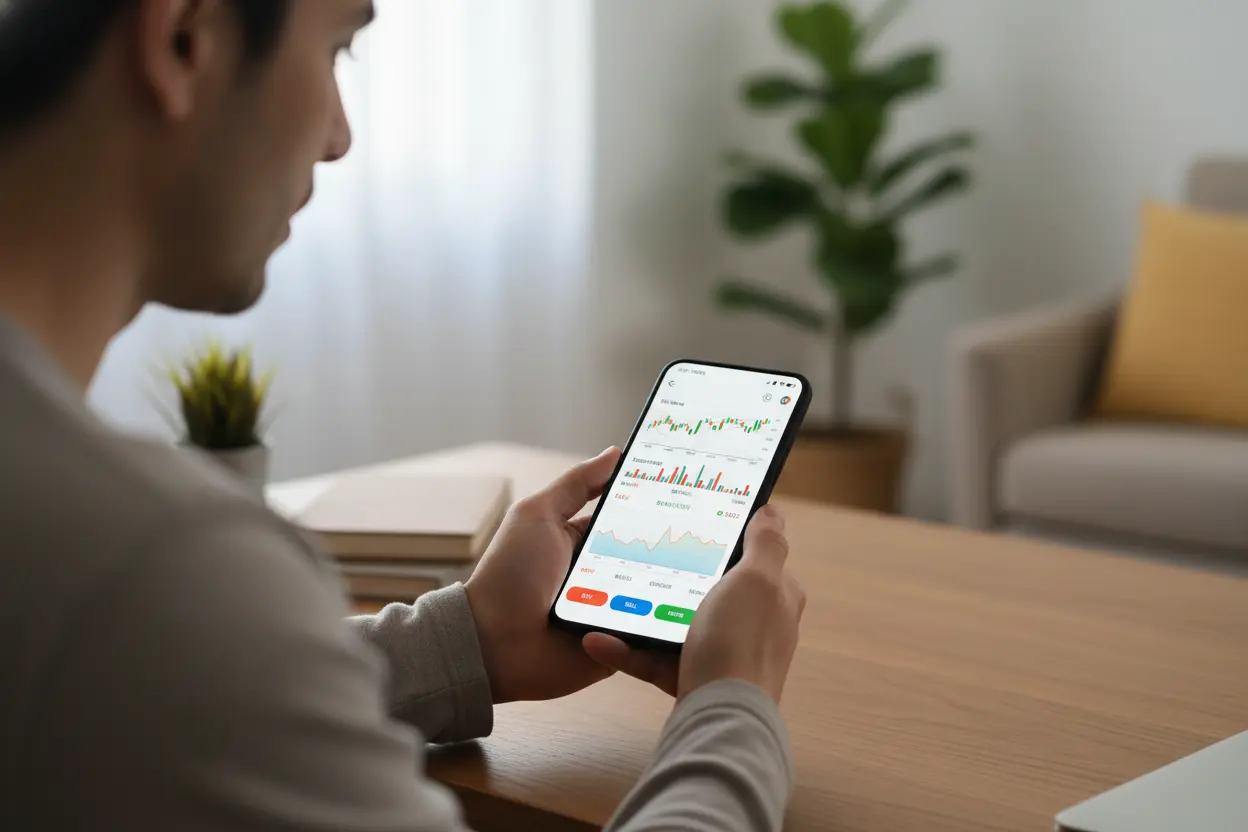 App de investimento no celular